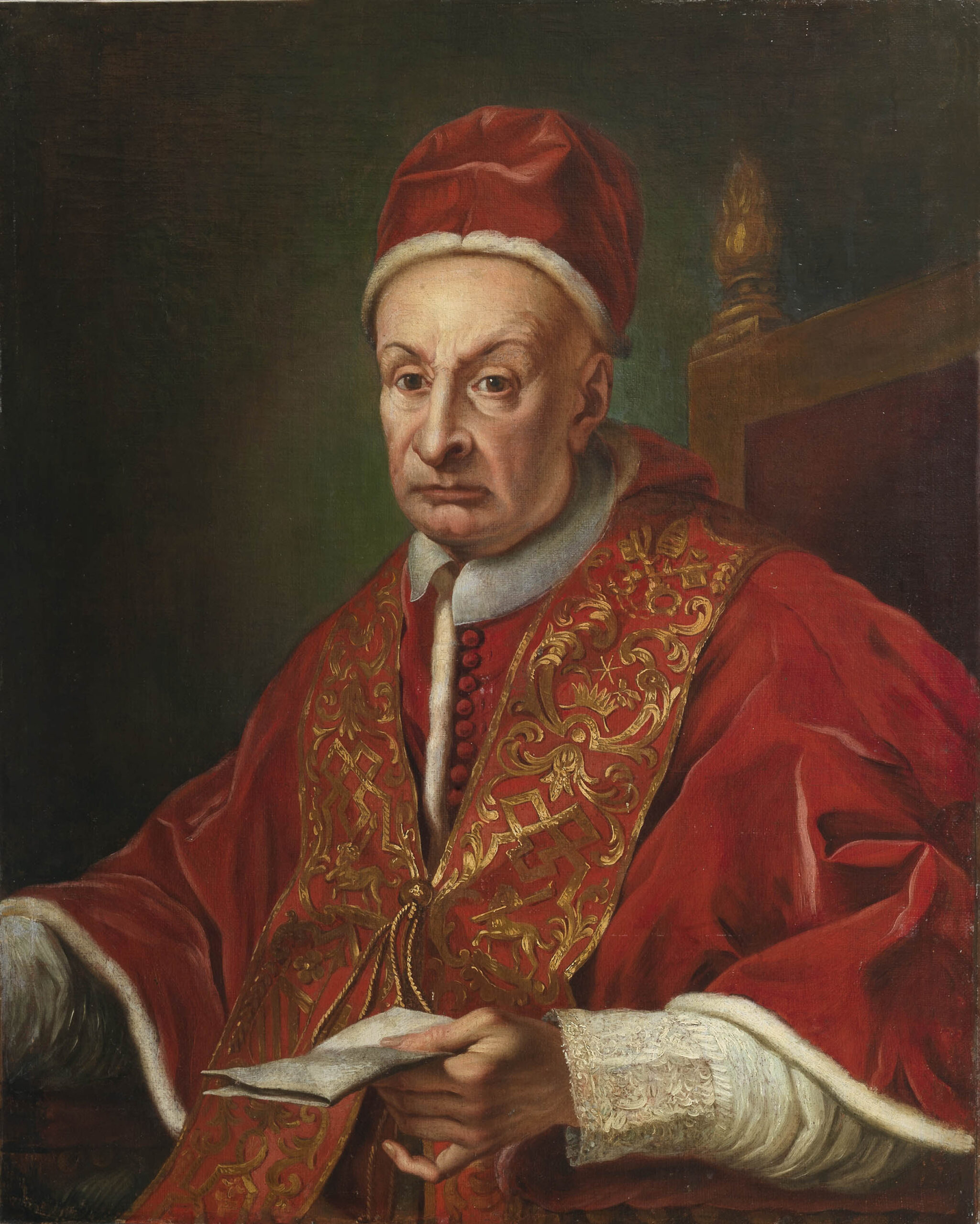 Retrato de Benedicto XIII, nacido Pietro Francesco Orsini, con vestiduras papales rojas