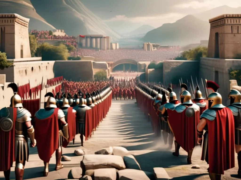 Historia de Esparta: ilustración 8k detallada de la antigua ciudad-estado, sus guerreros y paisaje