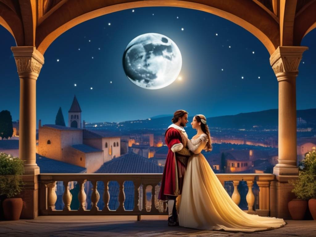 Imagen dramática de Romeo y Julieta en Verona, Italia