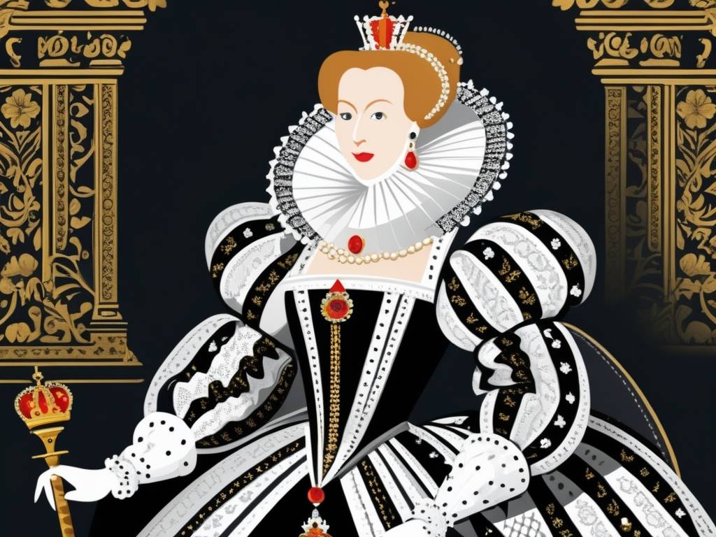 Reina Isabel I, líder influyente de la dinastía Tudor en una imagen en blanco y negro